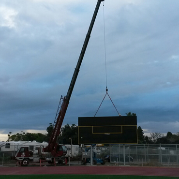 Craning a scoreboard